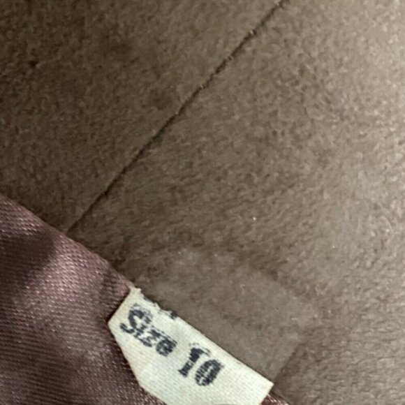 VTG 1960s Women's Suede Coat Mink Fur Collar Sz 10 Camel/Tan #265F - Picture 9 of 9